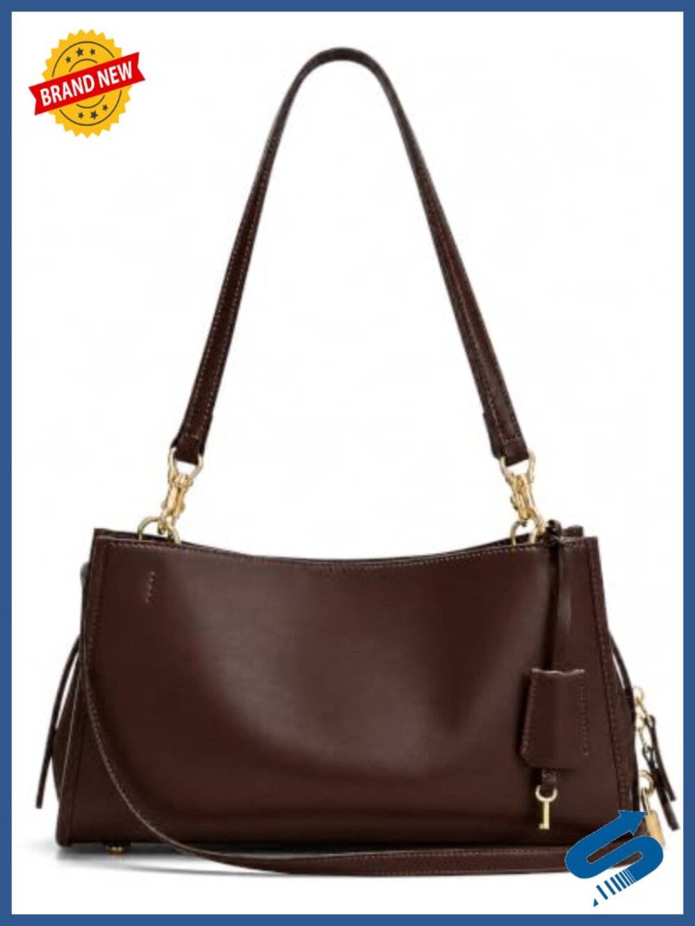 Faux Suede Hobo Shoulder Bag with Lock & Zipper Vegan Purse